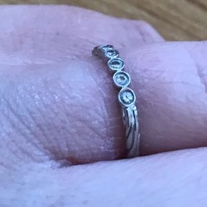Natural Diamond Half Eternity Ring with Twig Design
